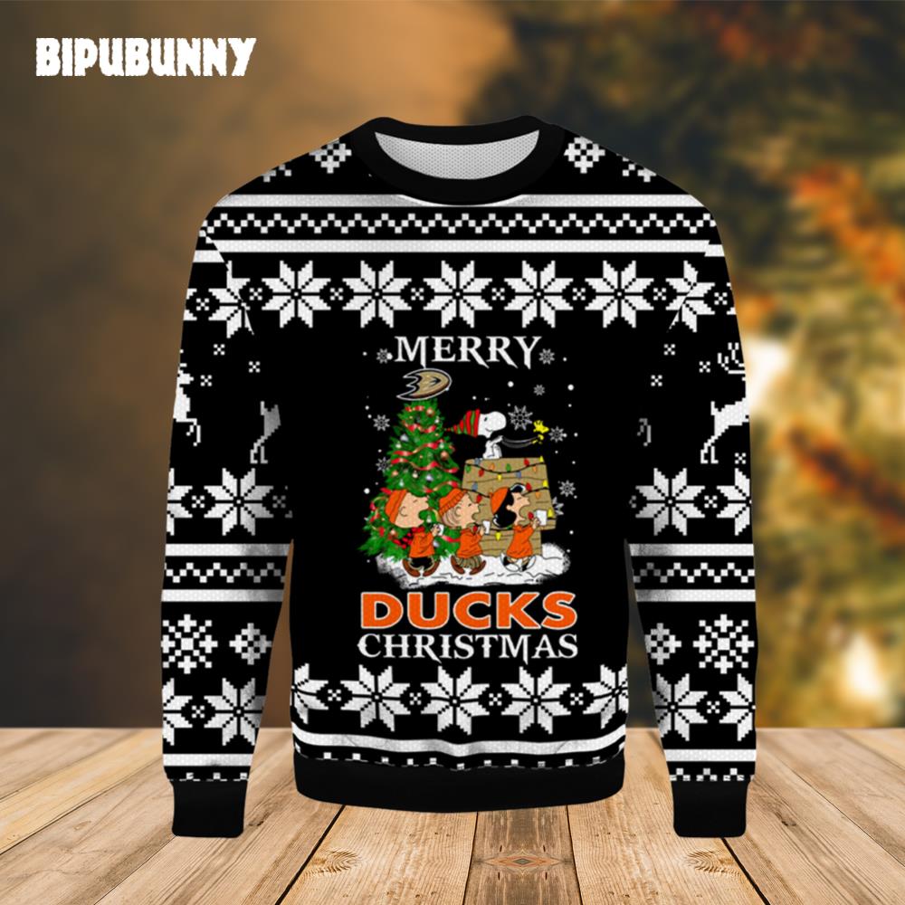 Merry Anaheim Ducks Christmas Snoopy Ugly Sweater