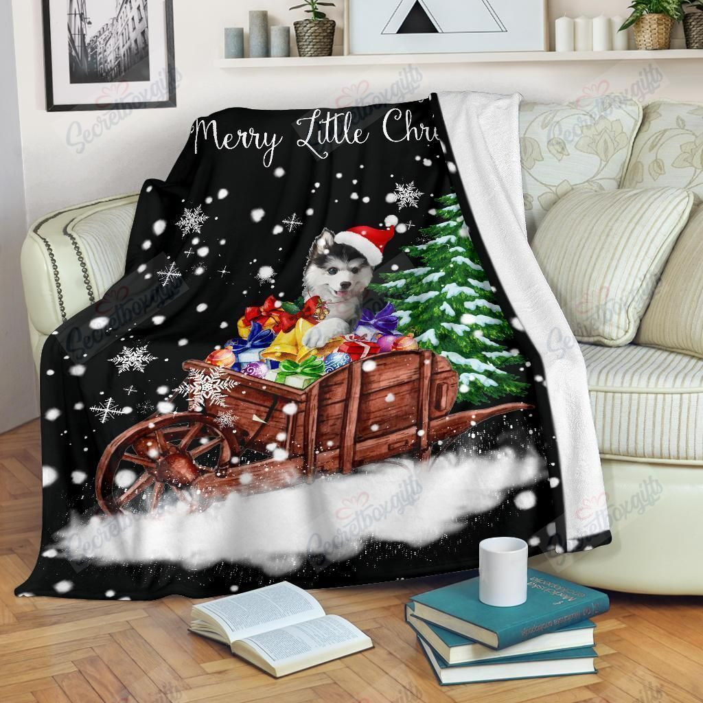 Merry Little Christmas Siberian Husky Blanket