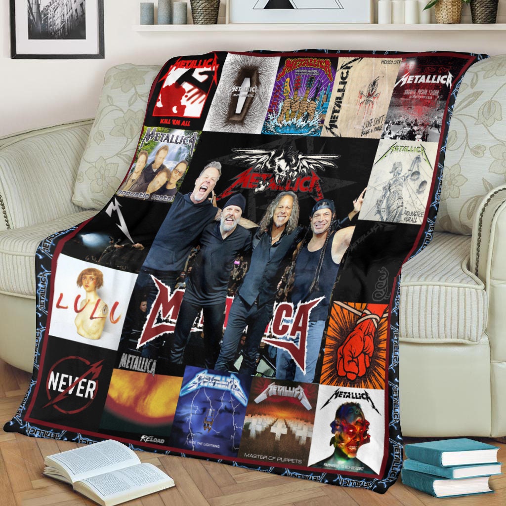 Metallica Rock Band Album Covers Fleece Blanket