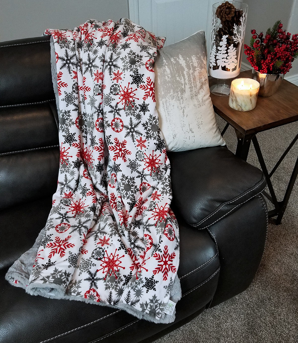 Minky Snowflake Fluffy Christmas Blanket