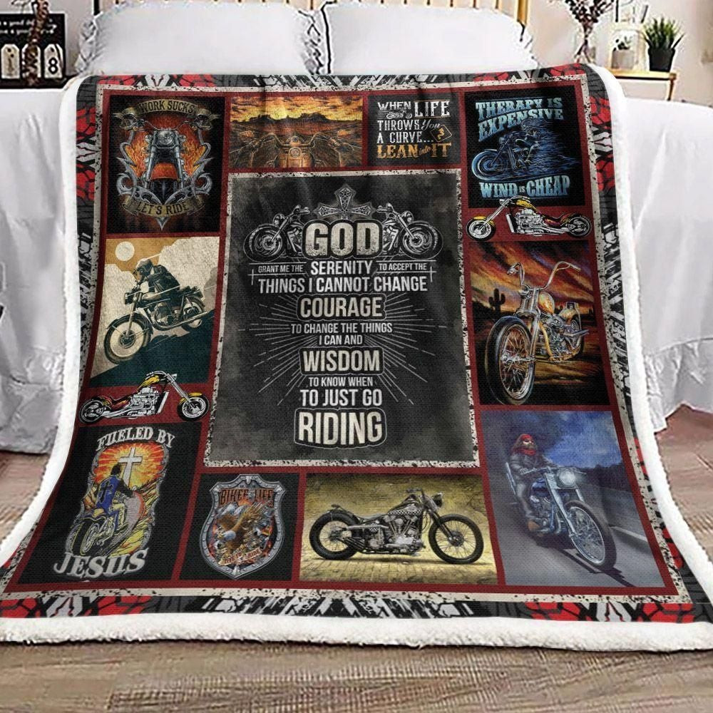 Motorcycle Just Go Riding Pattern Blanket