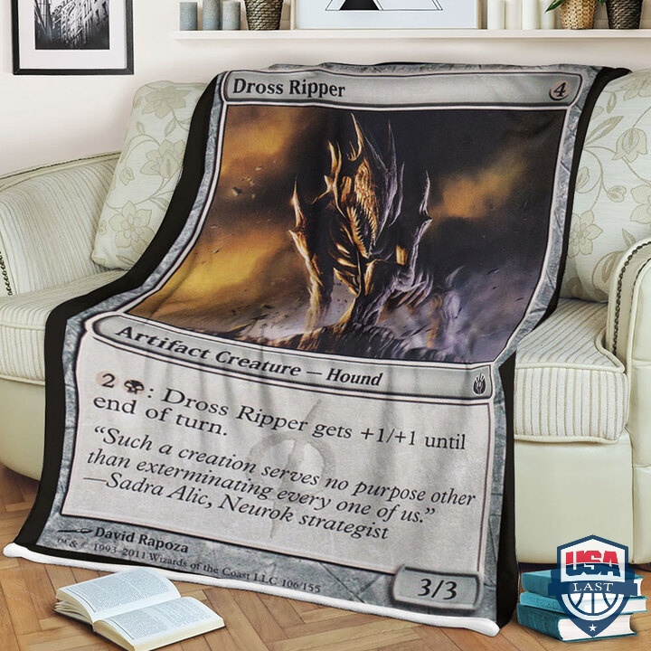 MTG Card Game Dross Ripper Fleece Blanket