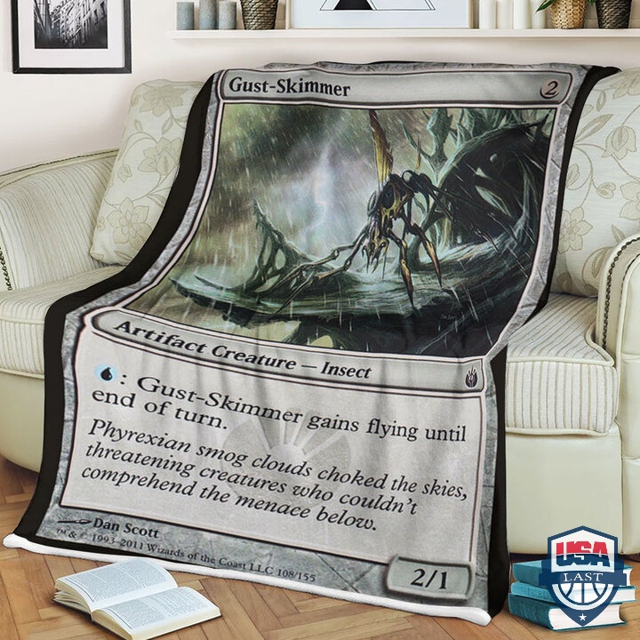 MTG Card Game Gust Skimmer Fleece Blanket