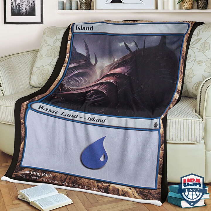 MTG Game Mbs Basic Land Island Fleece Blanket