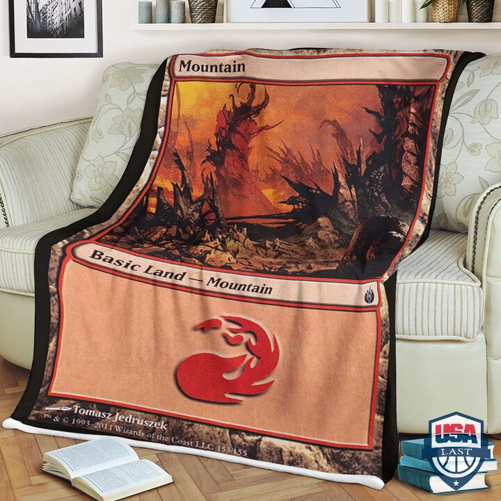 MTG Game Mbs Basic Land Mountain Fleece Blanket