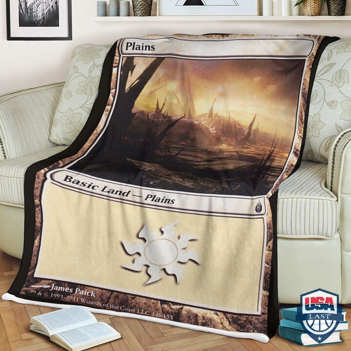 MTG Game Mbs Basic Land Plains Fleece Blanket