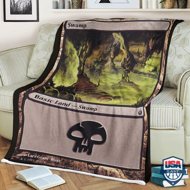 MTG Game Mbs Basic Land Swamp Fleece Blanket