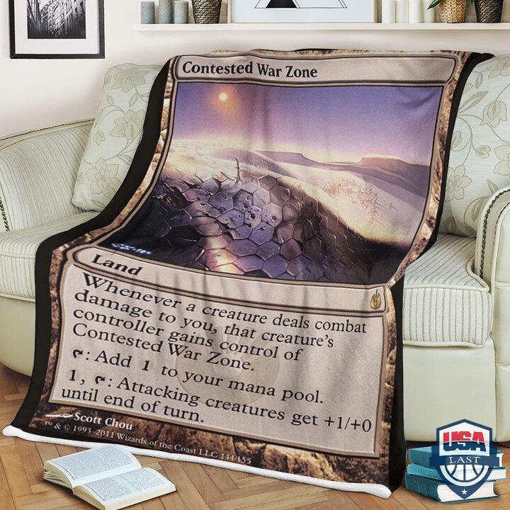 MTG Game Mbs Contested War Zone Card Fleece Blanket