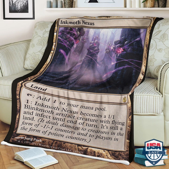 MTG Game Mbs Inkmoth Nexus Card Fleece Blanket