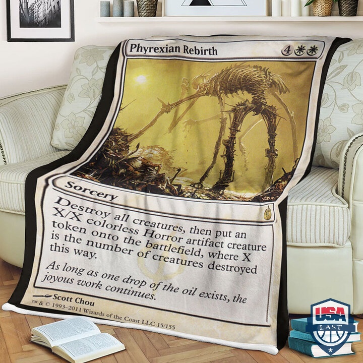 MTG Game Mbs Phyrexian Rebirth Fleece Blanket