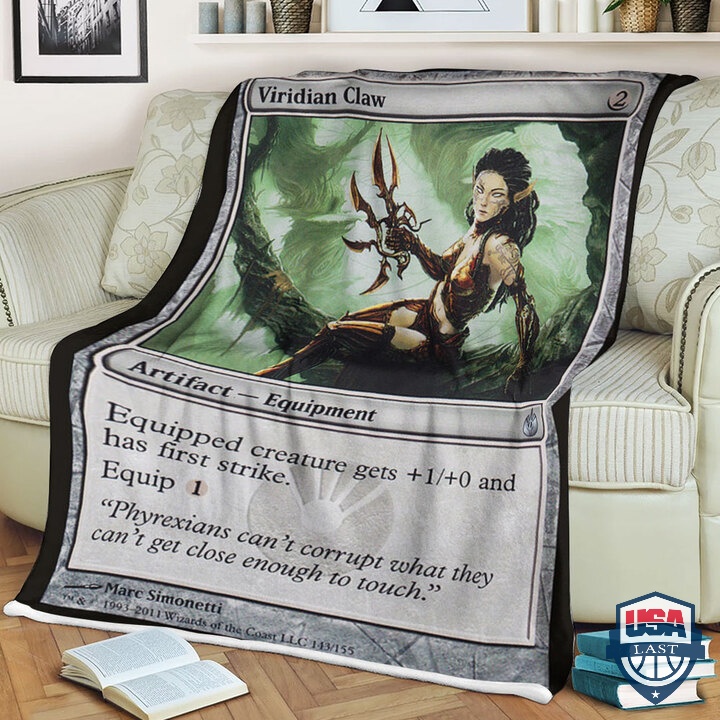 MTG Game Mbs Viridian Claw Card Fleece Blanket