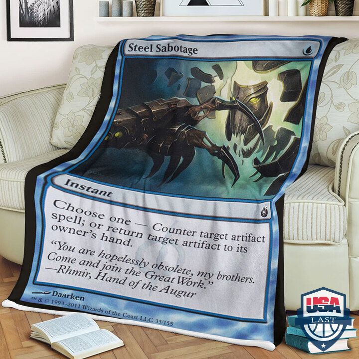 MTG Game MTG Mbs 33 Steel Sabotage Fleece Blanket