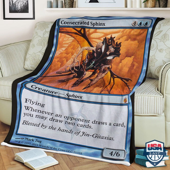 MTG Magic The Gathering Consecrated Sphinx Fleece Blanket