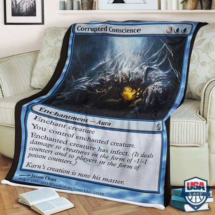 MTG Magic The Gathering Corrupted Conscience Fleece Blanket