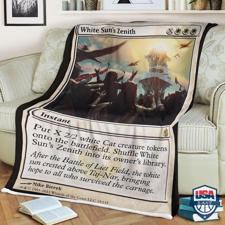 MTG Magic The Gathering White Sun S Zenith Fleece Blanket