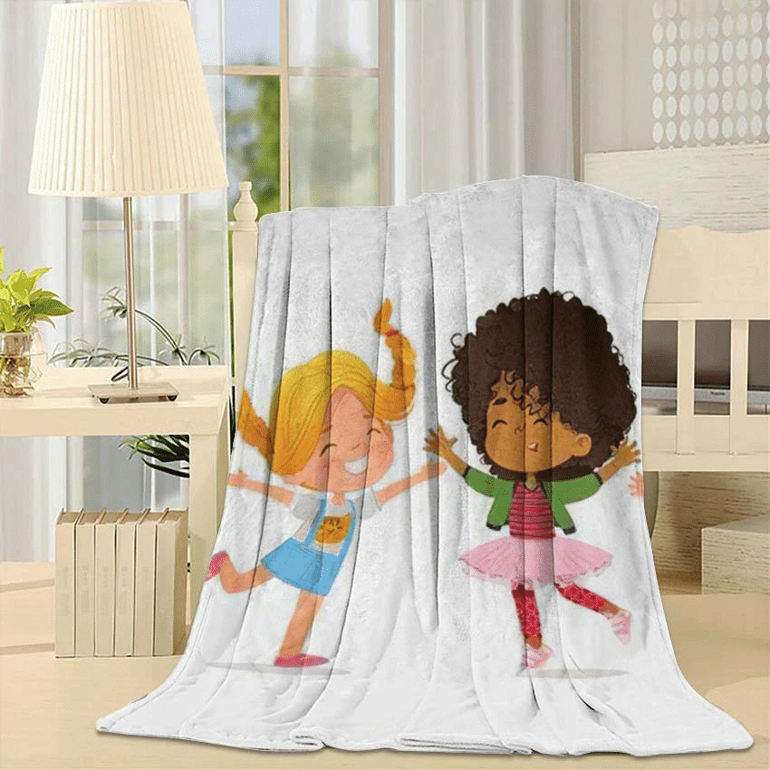 Multiracial School Kids Boys Girls Playing Back To School Gift Blanket