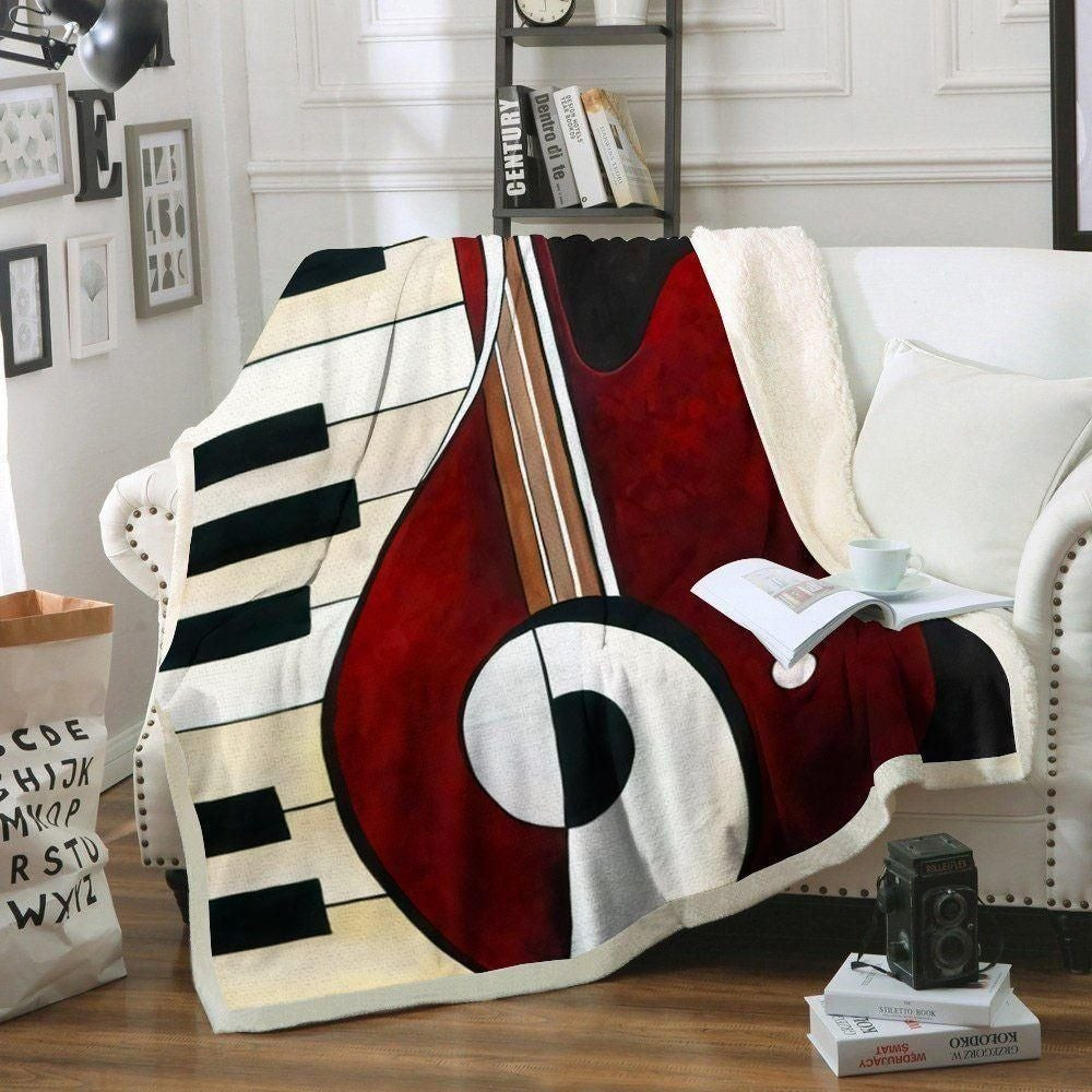 Music Notes Piano Blanket