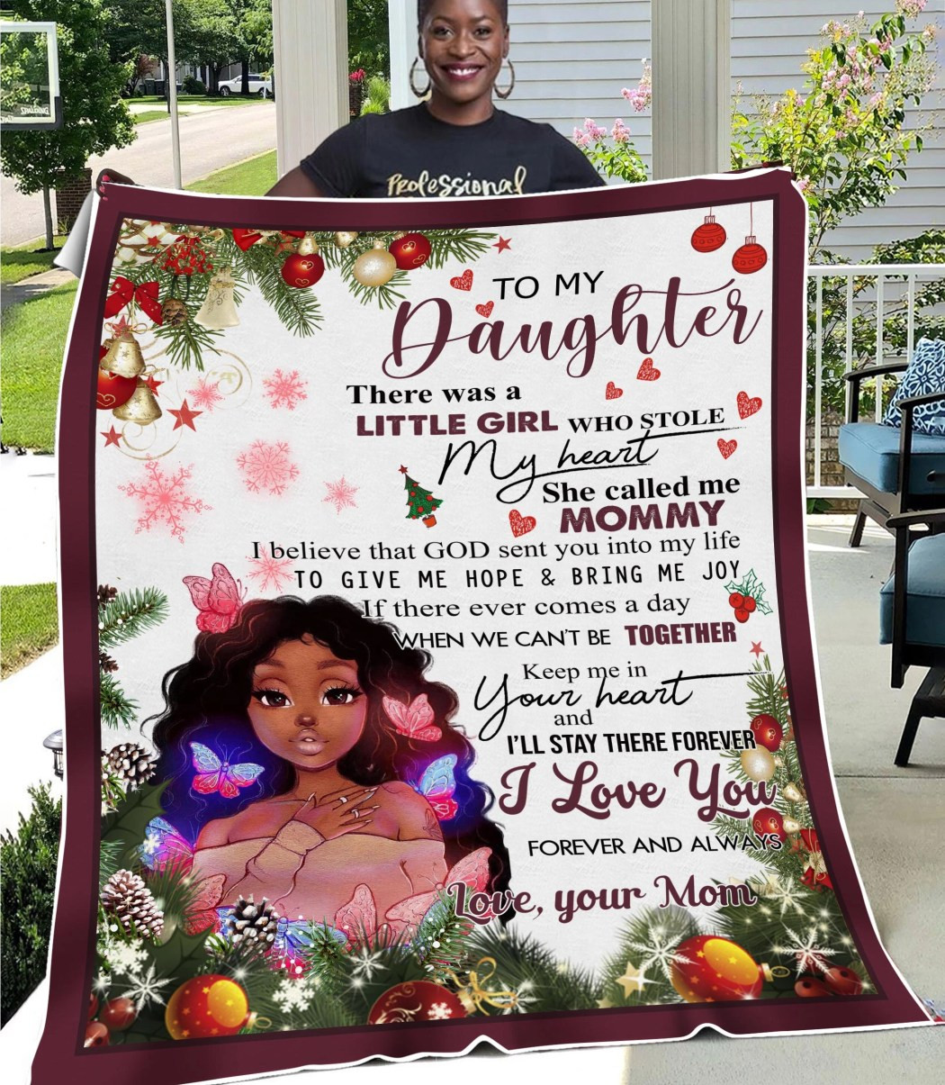 My Daughter Black Girl Butterfly Blanket