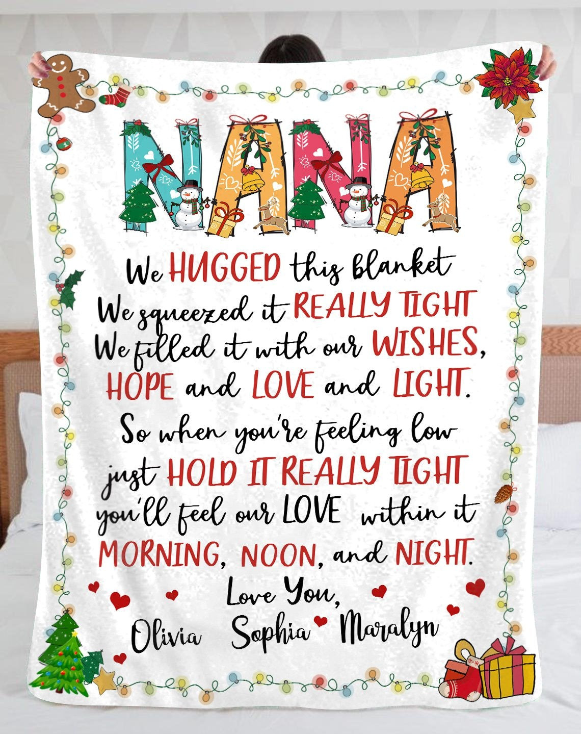 Nana we hugged this blanket we squeezed it really tight christmas gift for grandmother nana Blanket