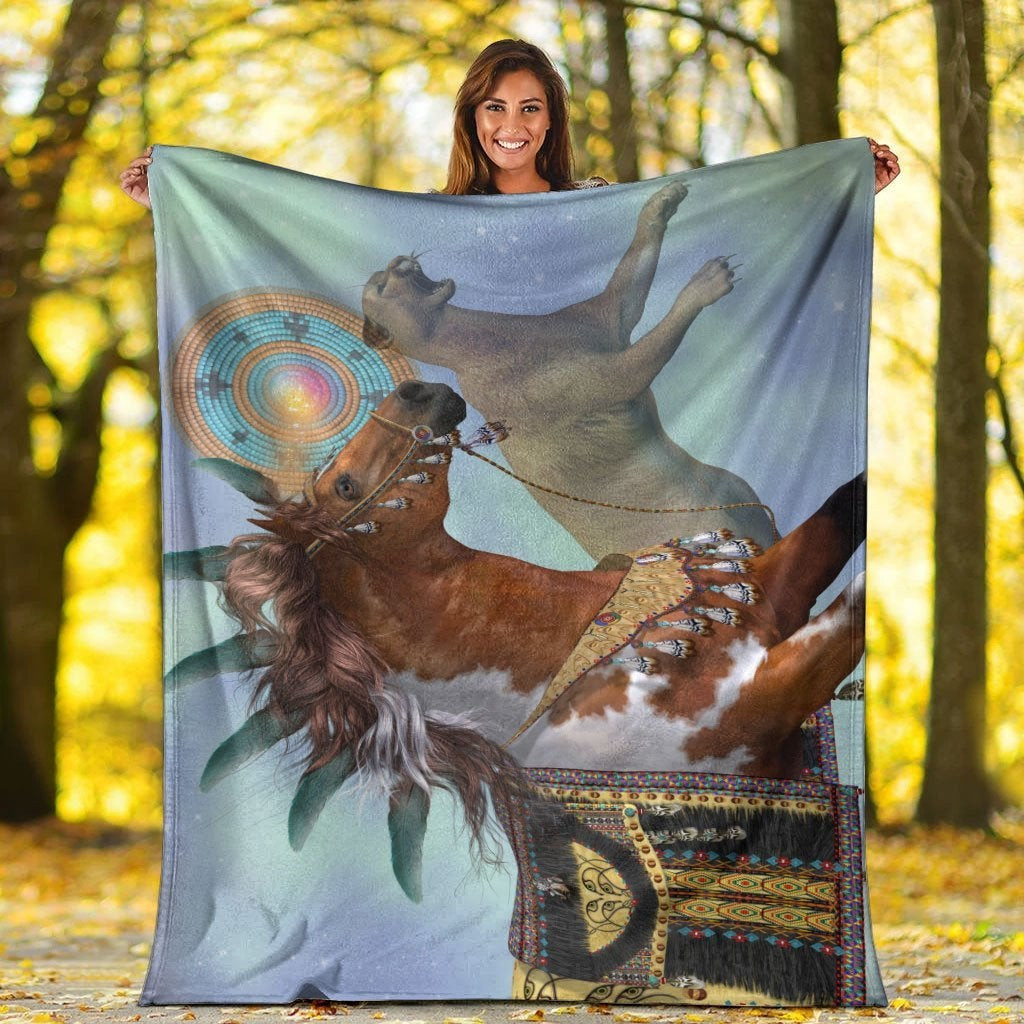 Native American Native Horse Leopard Sky Blanket