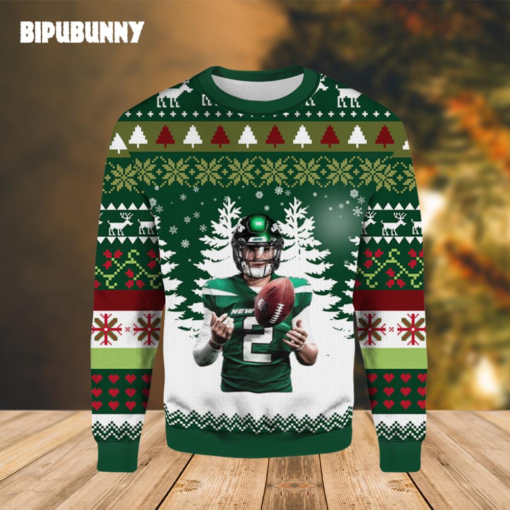 NFL Football Zach Wilson Ugly Christmas Sweater