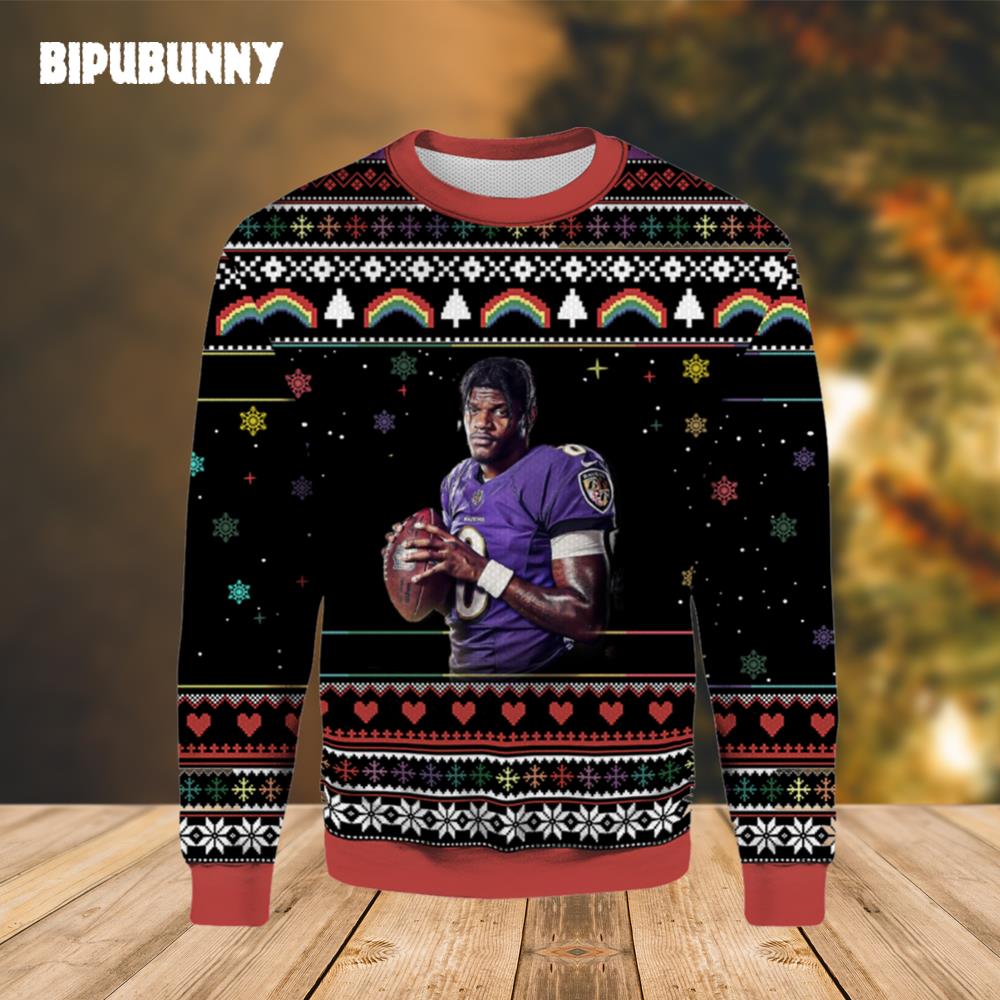 NFL Lamar Jackson Ravens Ugly Christmas Sweater