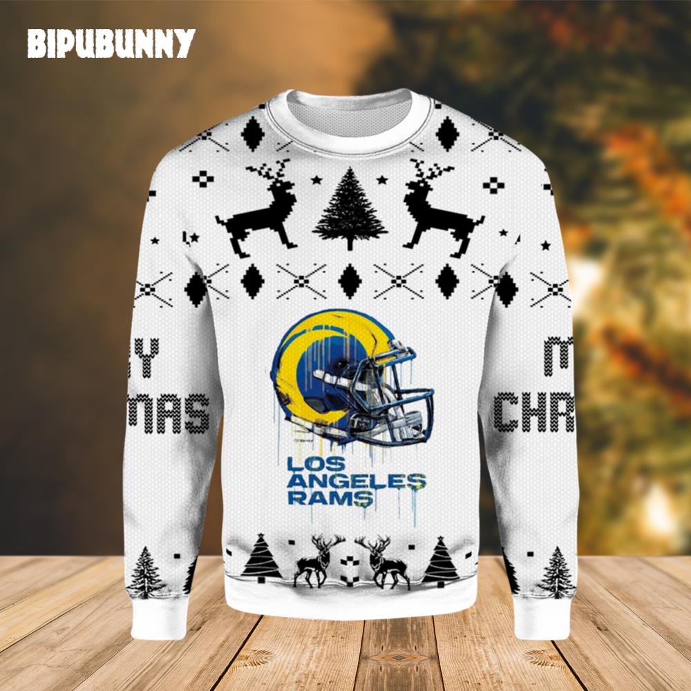 NFL Los Angeles Rams – Drip Helmet Ugly Sweater