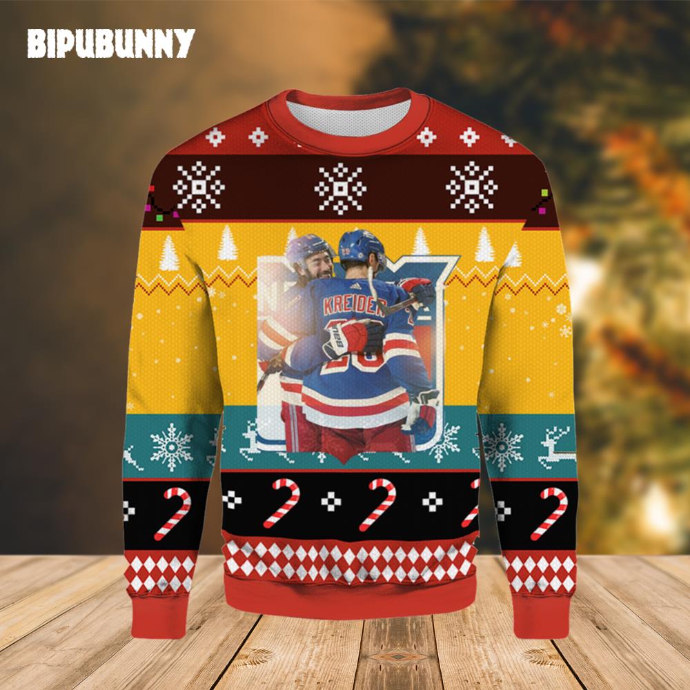 NHL Adam Fox NY Ranger Ugly Christmas Sweater