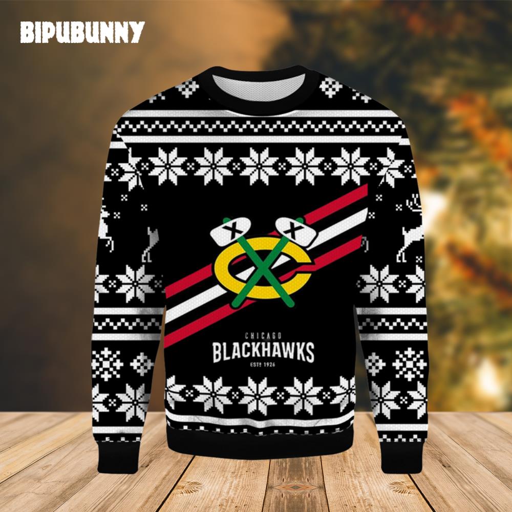 NHL Chicago Blackhawks EST 1926 Ugly Christmas Sweater