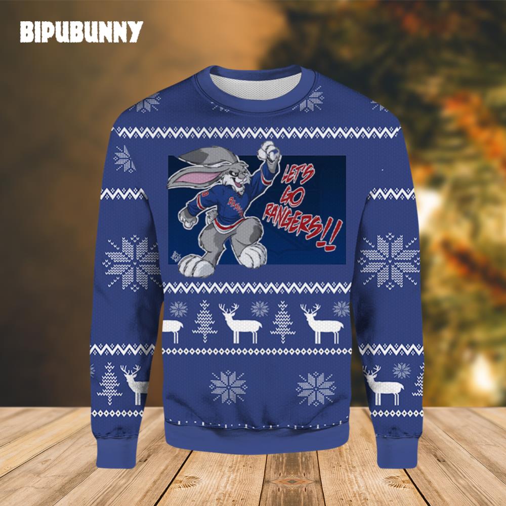 NHL Mascot Let’s Go Rangers Ugly Sweater