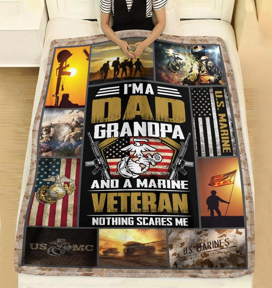 Nothing Scares Me American Flag Brown Camouflage Pattern From Son Blanket