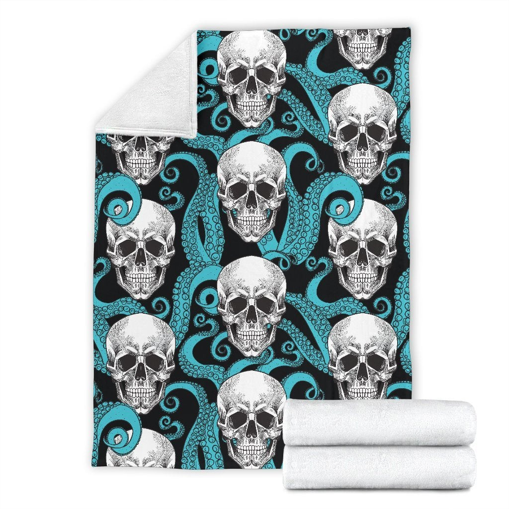 Octopus Tentacles Skull Pattern Throw Blanket