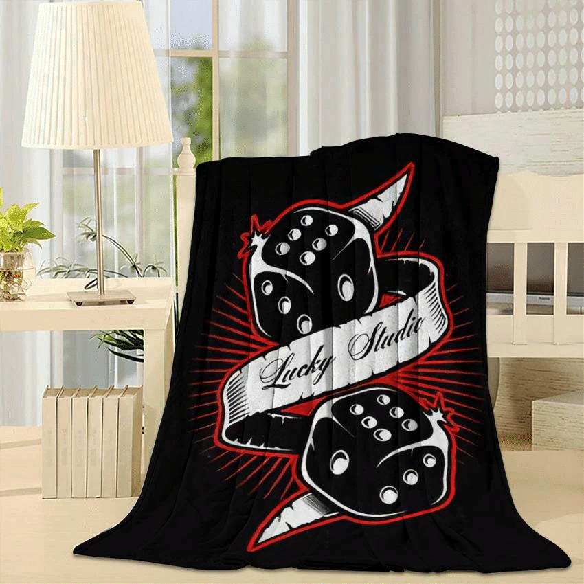 Old School Dice Tattoo Back To School Gift Throw Blanket