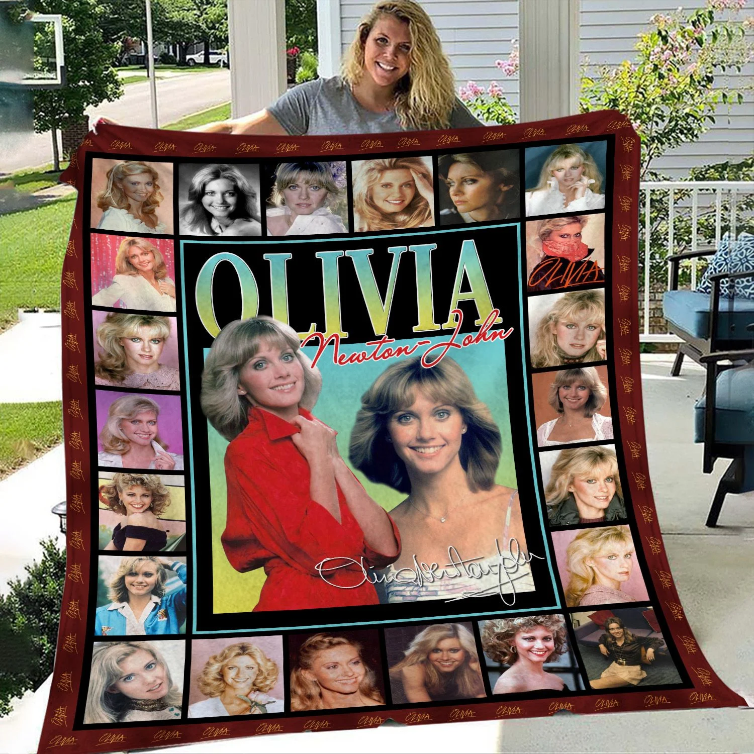 Olivia Newton John Signature Throw Blanket