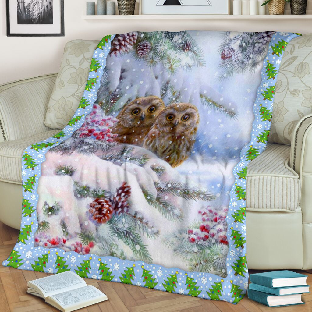 Owl Christmas Owl Throw Blanket