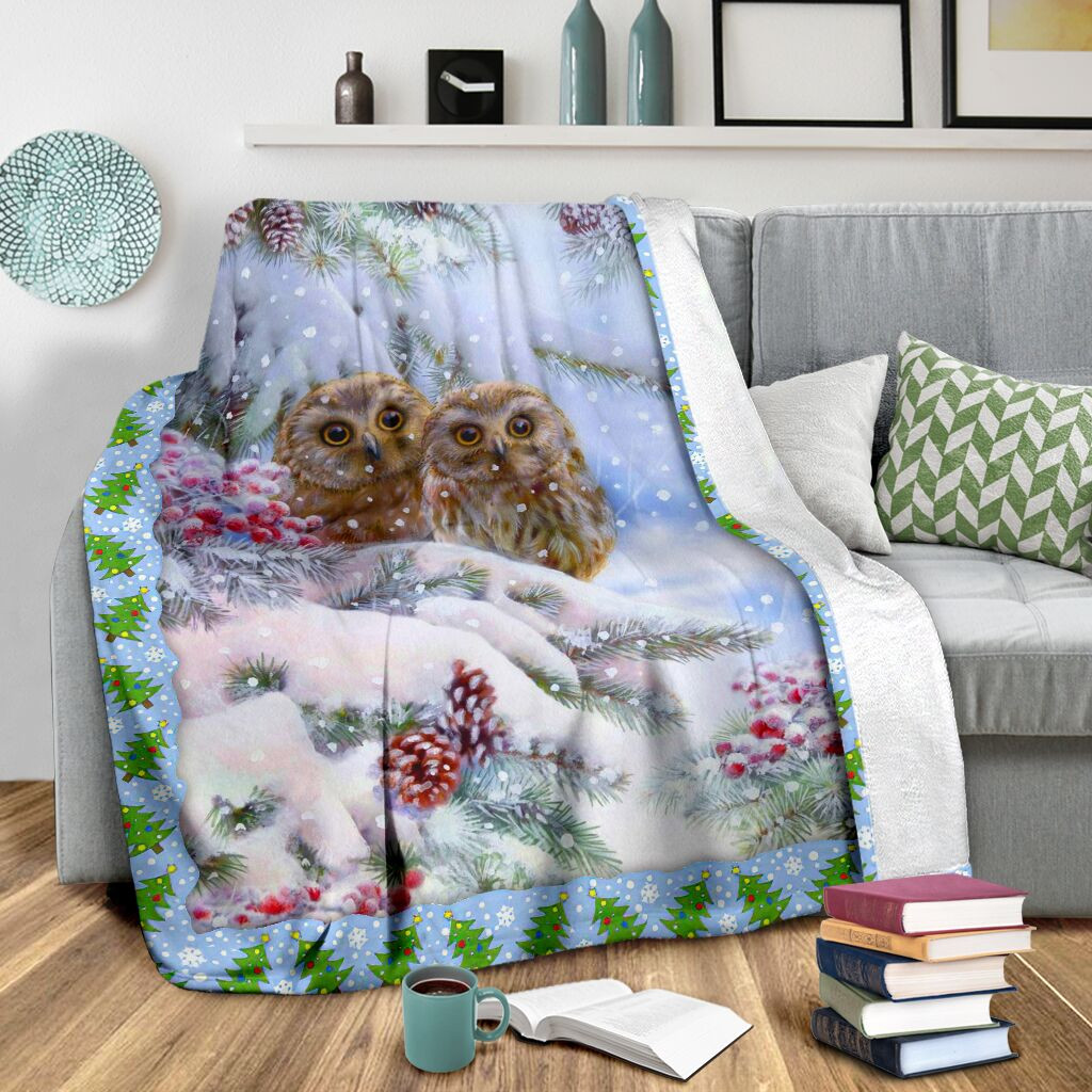 Owl Christmas Owl Throw Blanket