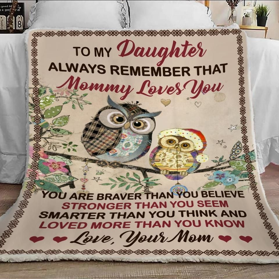 Owl Gift For Daughter From Mom Mommy Loves You Throw Blanket