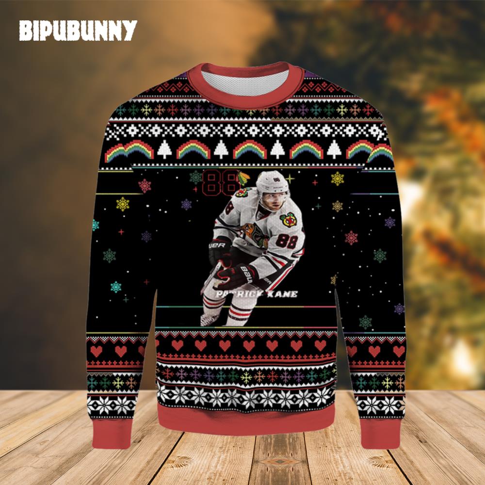 Patrick Kane Chicago Blackhawks Ugly Christmas Sweater