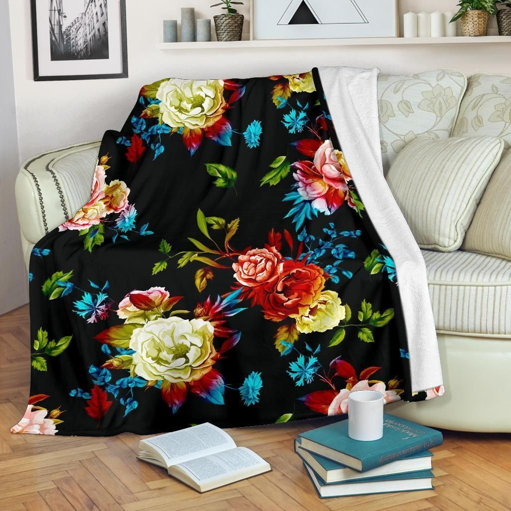 Peony Pattern Soft Throw Blanket