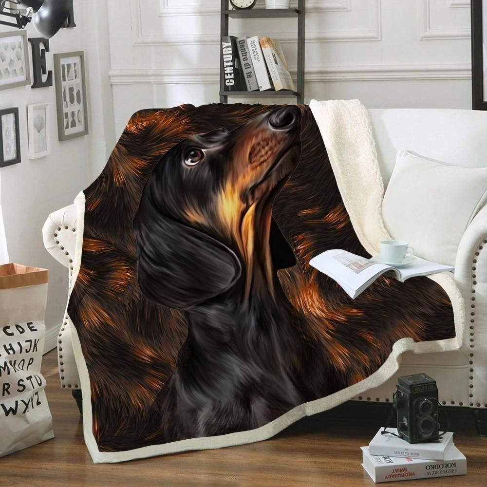 Perfect Portrait Of Dachshund Xmas Throw Blanket