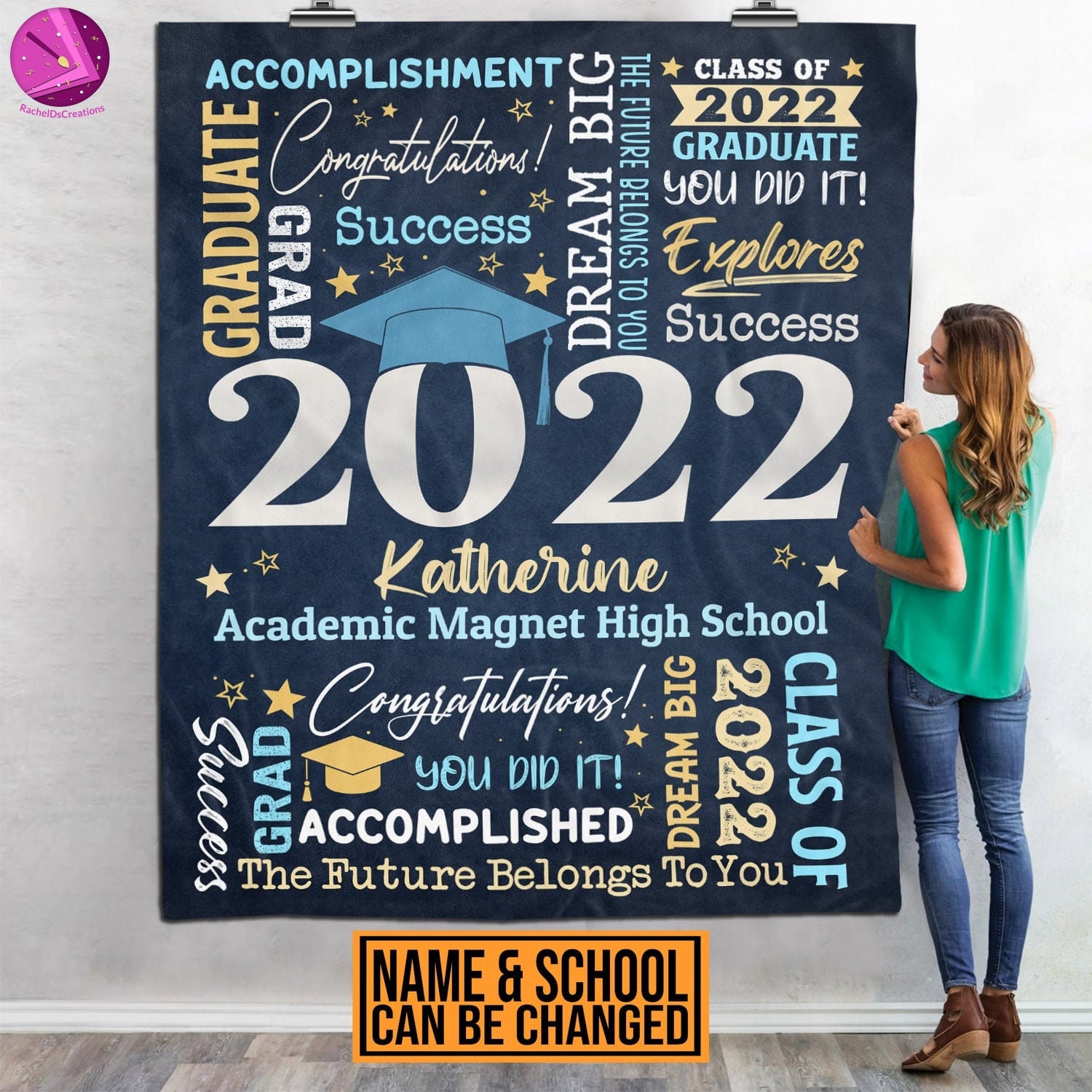 Personalized Class Of 2024 Graduation Senior Blanket