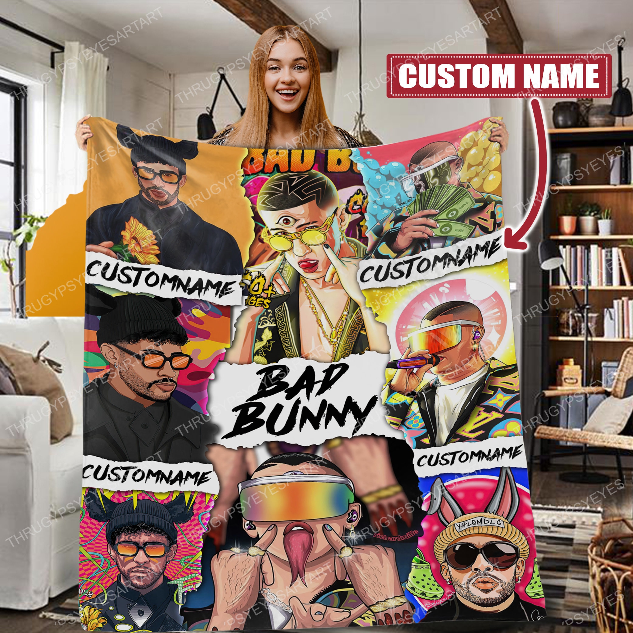 Personalized Custom Name Bad Bunny Un Verano Sin Ti 2024 Blanket