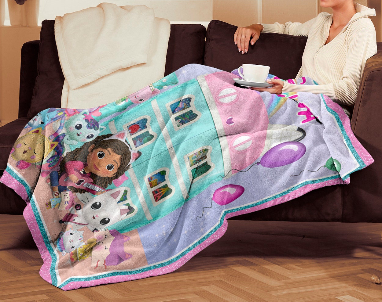 Personalized Gabby’s Dollhouse Birthday Party Kid Blanket Gift Ideas