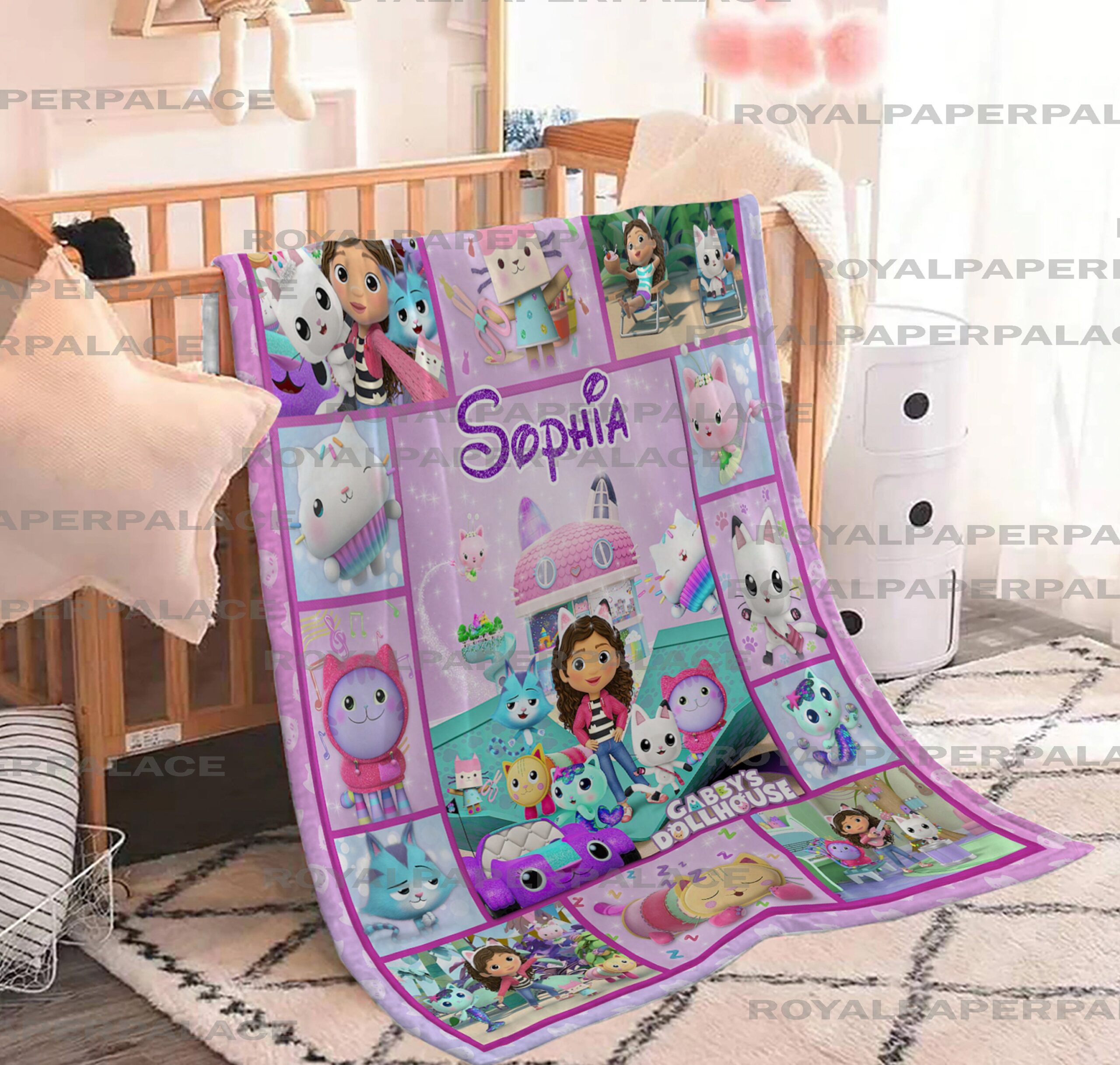 Personalized Gabby’s Dollhouse Blanket