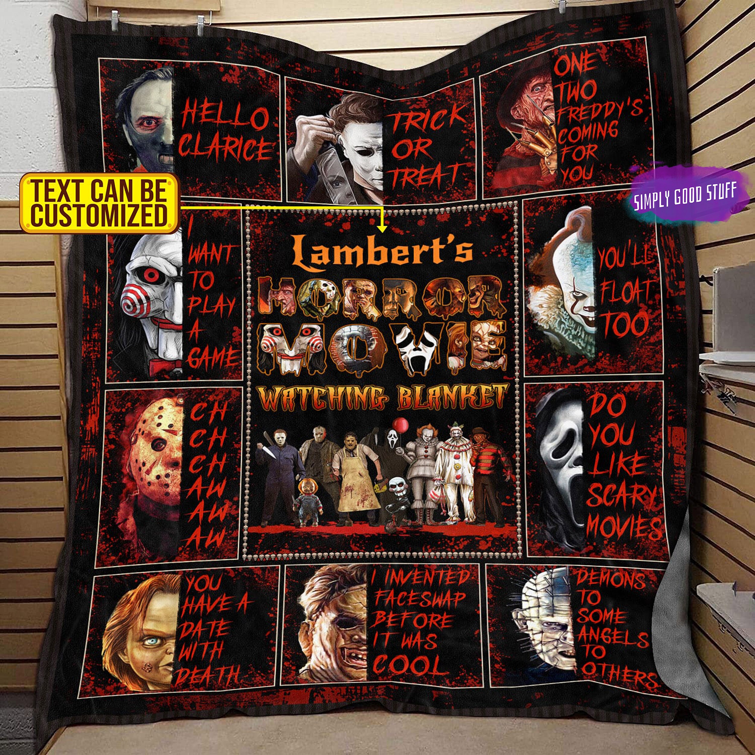 Personalized Name Horror Movies Blanket