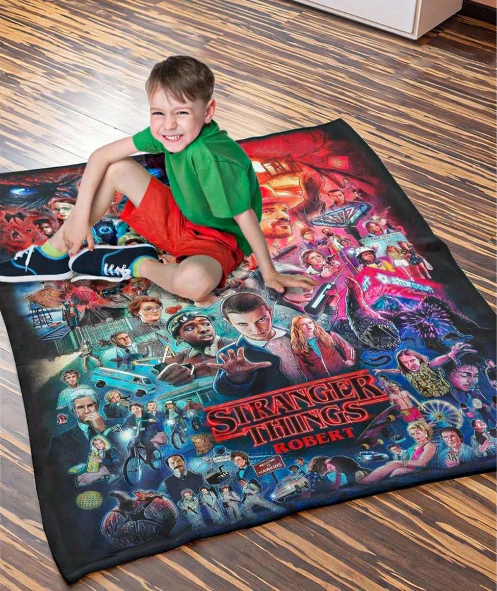 Personalized Stranger Things 1 2 3 4 Blanket