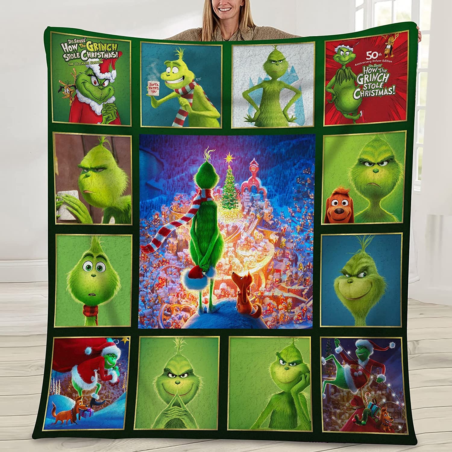 Personalized This Is My Christmas Movie Grinch Blanket