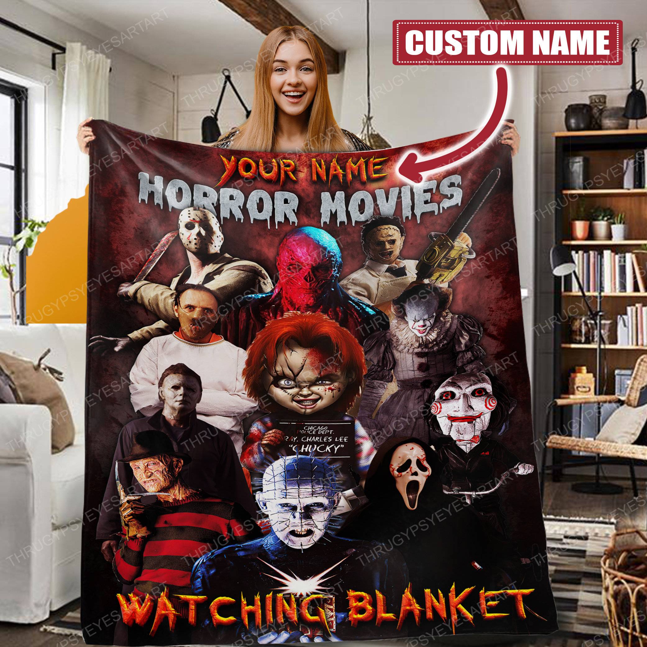 Personalized This Is My Horror Movie Watching Halloween Horror Movie Blanket