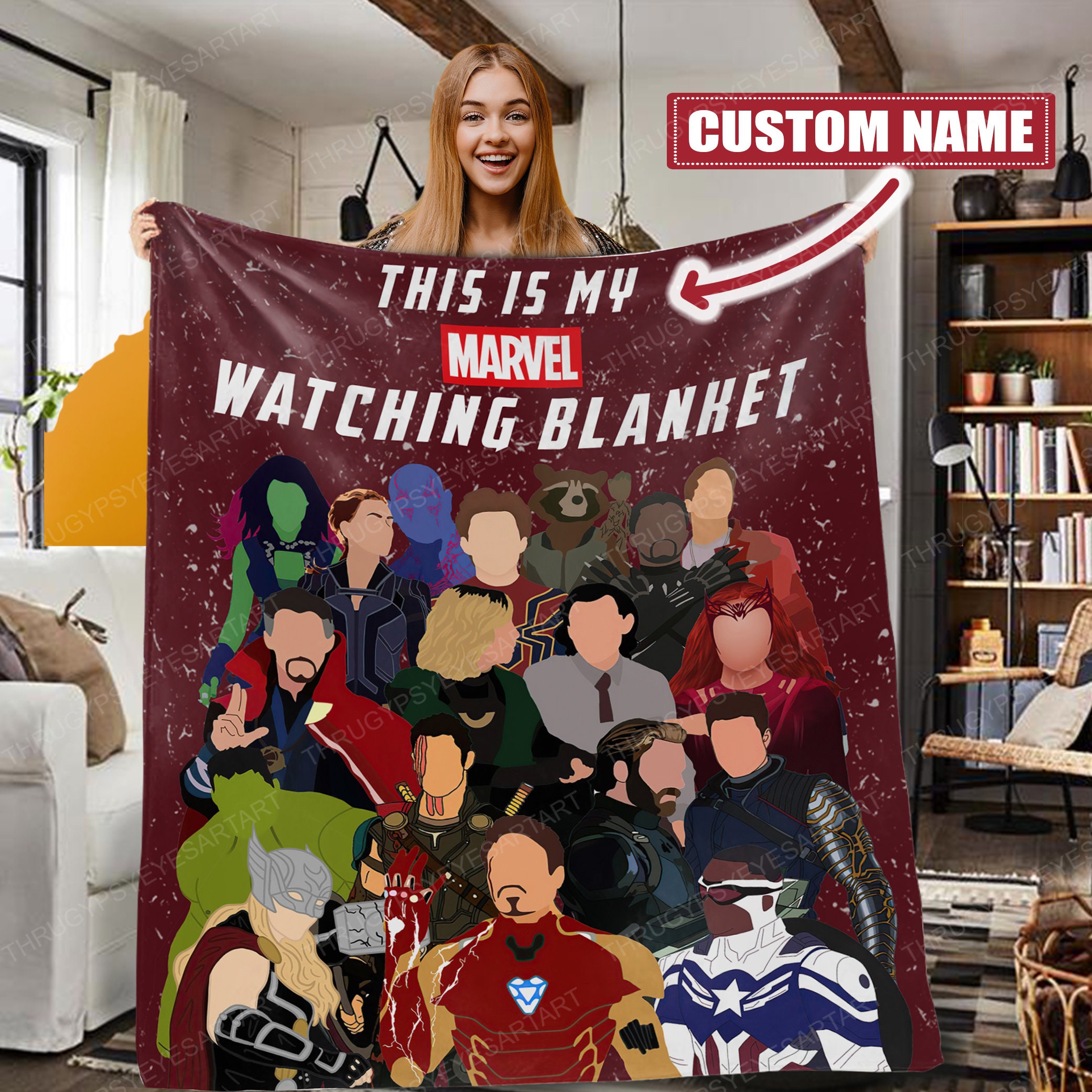 Personalized This Is My Marvel Watching Super Hero Blanket