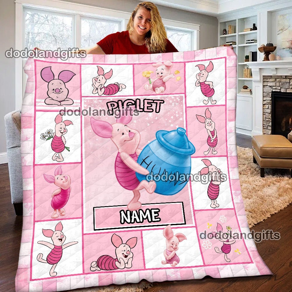 Personalized Winnie Pooh Piglet Gifts For Kids Blanket